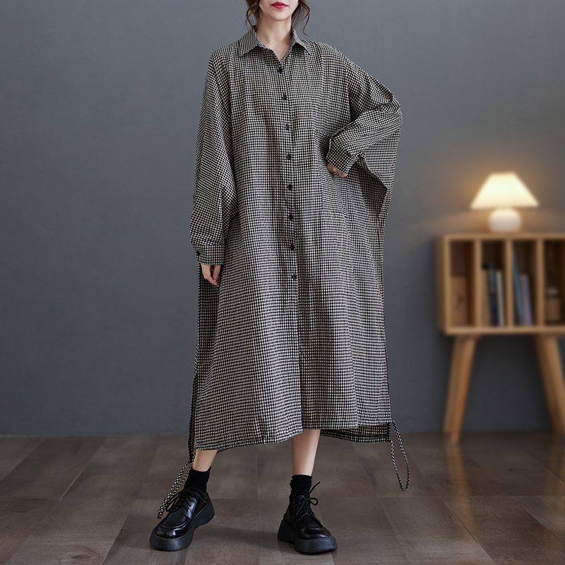 Elegant Casual Cotton Linen Pl - Casual Loose Linen Shirt Dress ulasan dan harga