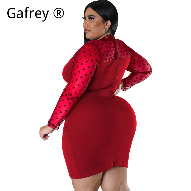 XXL 3XL 4XL 5XL Plus Size Wome - Sexy Mesh Sheer Bodycon Dress ulasan dan harga