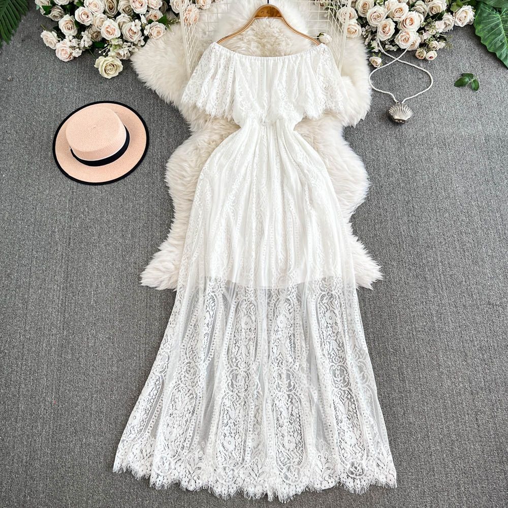 Womens Maxi Dress Off The Shou - Boho Summer Beach Maxi Dress ulasan dan harga