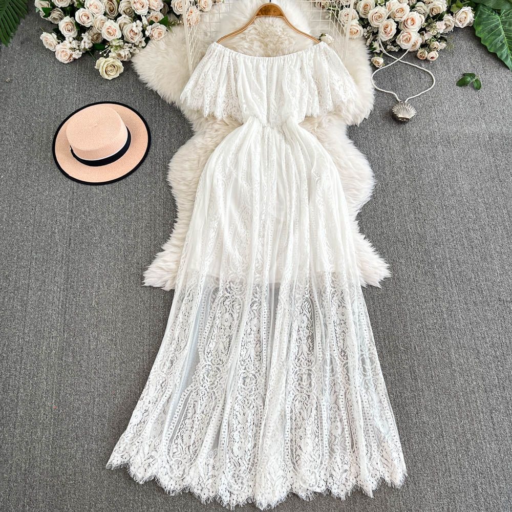 Womens Maxi Dress Off The Shou - Boho Summer Beach Maxi Dress ulasan dan harga