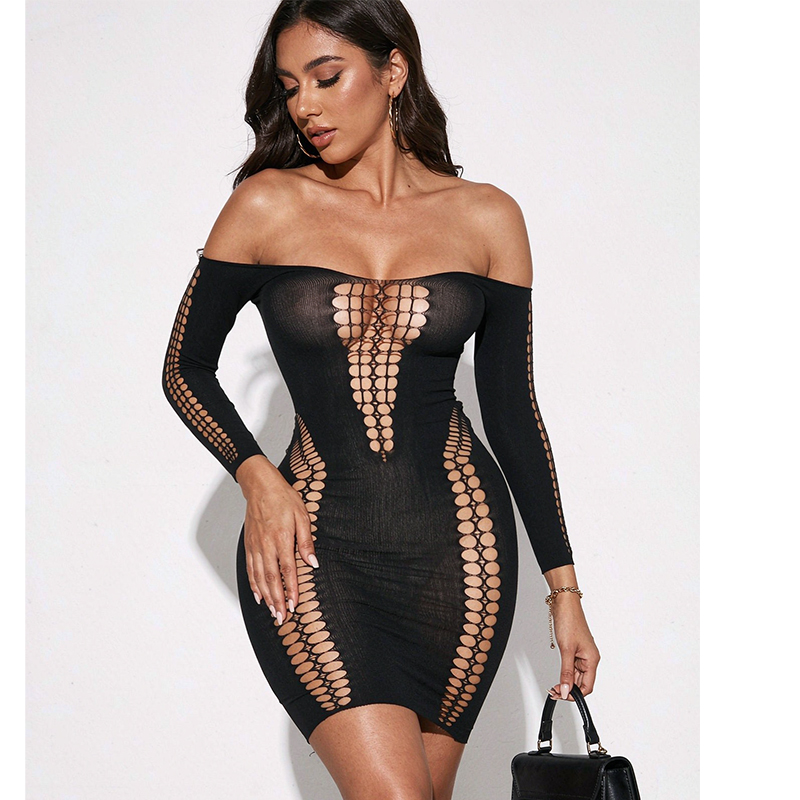 Women Sheer Mesh Long Sleeve B - Sexy Mesh Sheer Bodycon Dress ulasan dan harga