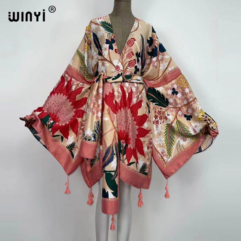 WINYI Autumn Dresses for Women - Boho Summer Beach Maxi Dress ulasan dan harga