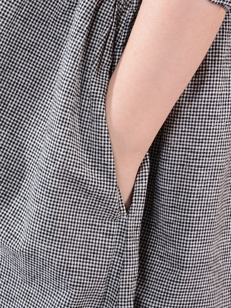 Women's Long Sleeve Cotton Lin - Korean Style A Line Shirt Dress ulasan dan harga