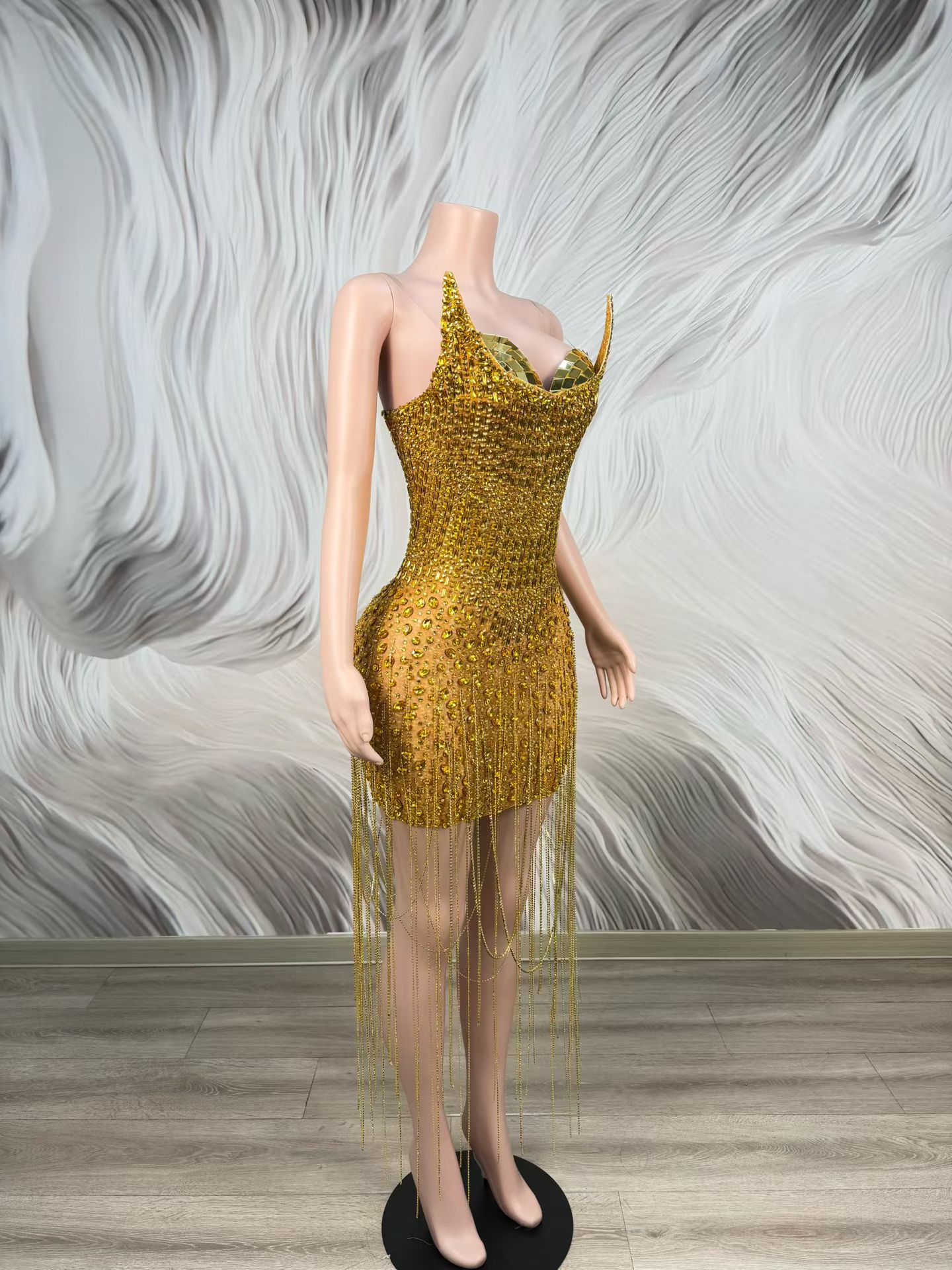 Birthday Celebrate Party Gold  - Sparkly Rhinestone Club Party Dress ulasan dan harga