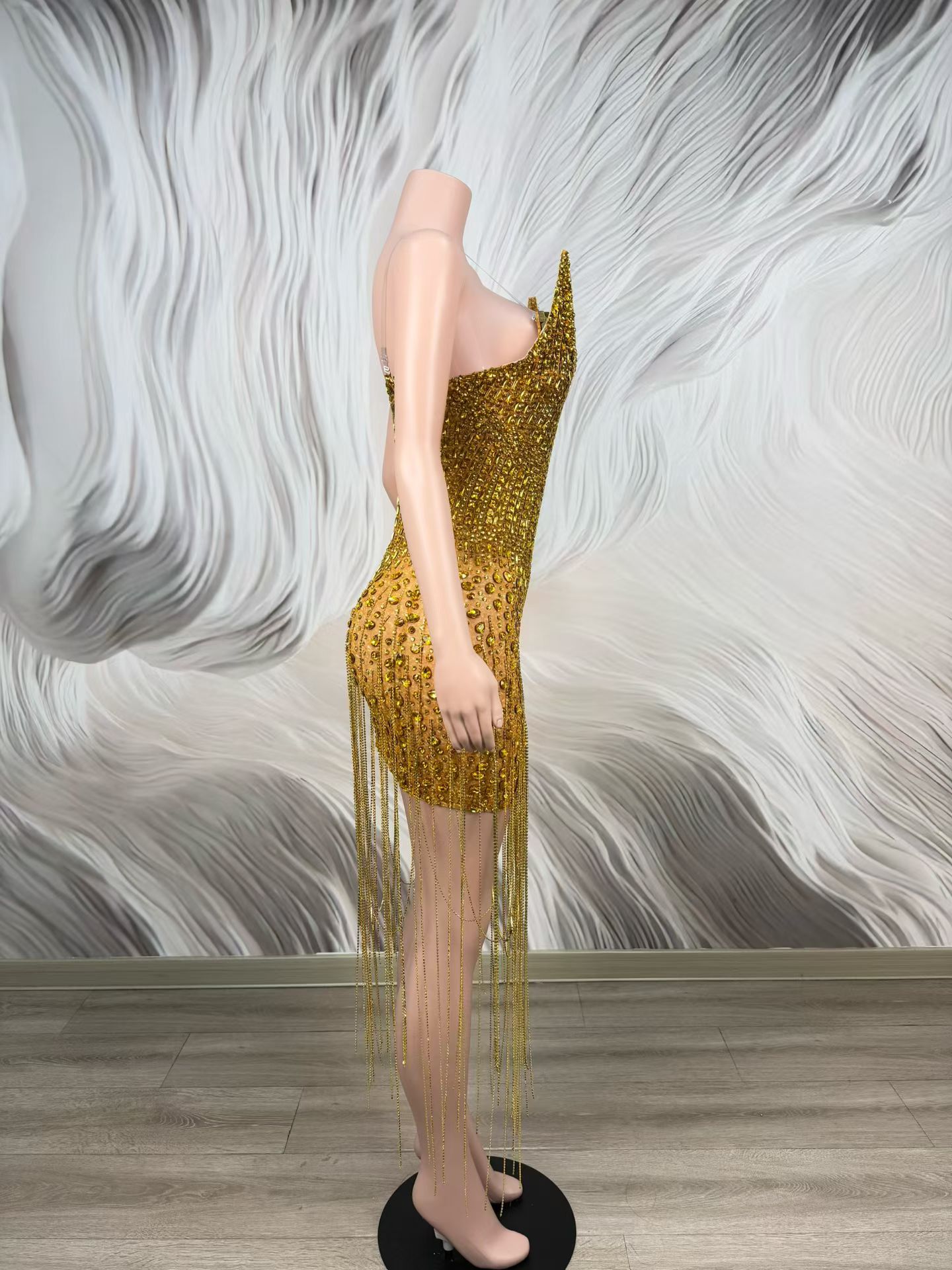 Birthday Celebrate Party Gold  - Sparkly Rhinestone Club Party Dress ulasan dan harga