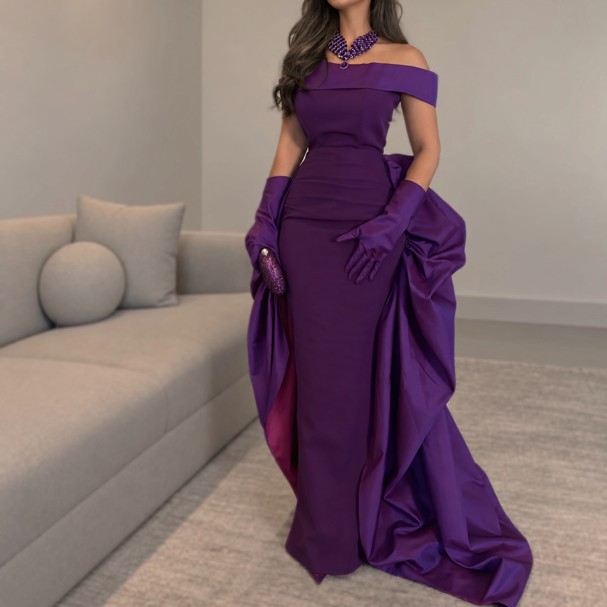Customized Sexy Satin Evening  - Elegant Satin Evening Gown Split ulasan dan harga