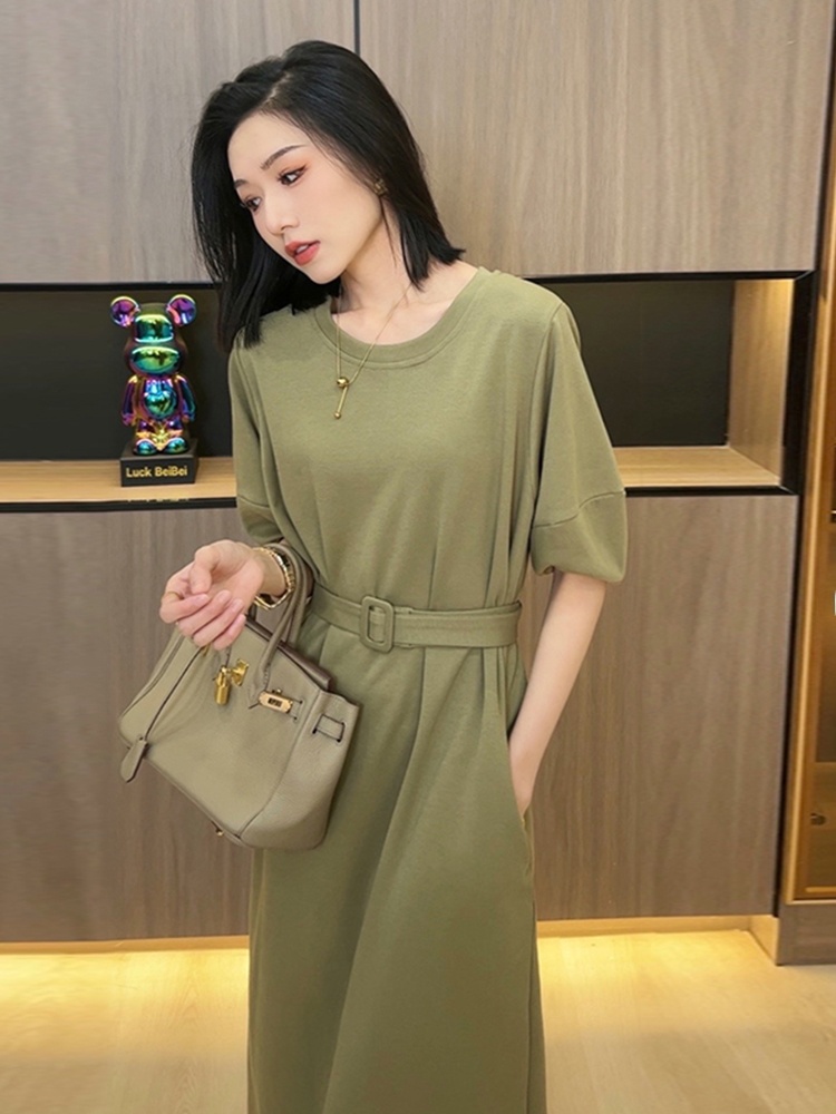 Klein Blue Women's Summer Casu - Korean Style A Line Shirt Dress ulasan dan harga