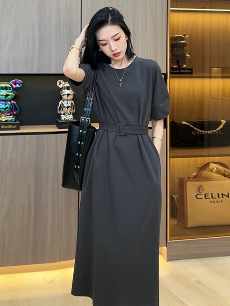 Klein Blue Women's Summer Casu - Korean Style A Line Shirt Dress ulasan dan harga