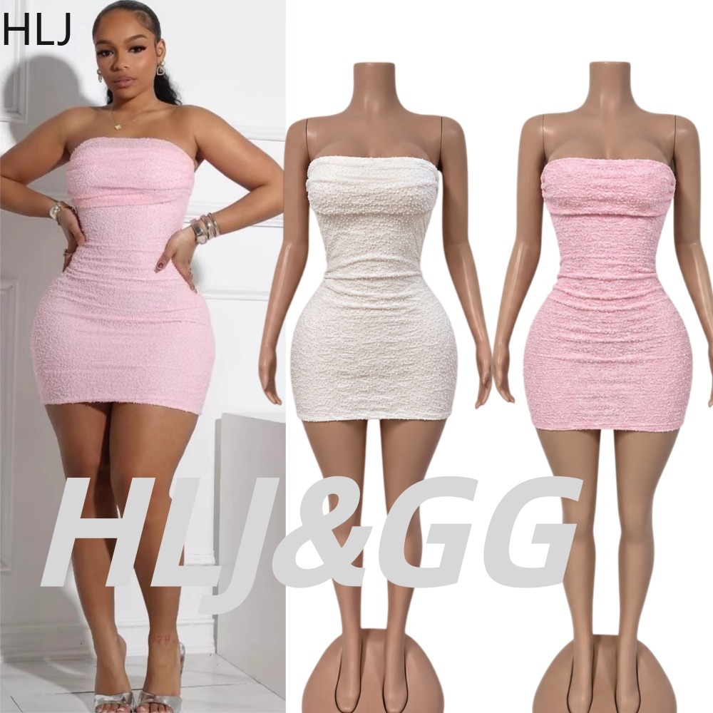 HLJ Sexy Women Strapless Mini  - Sparkly Rhinestone Club Party Dress ulasan dan harga