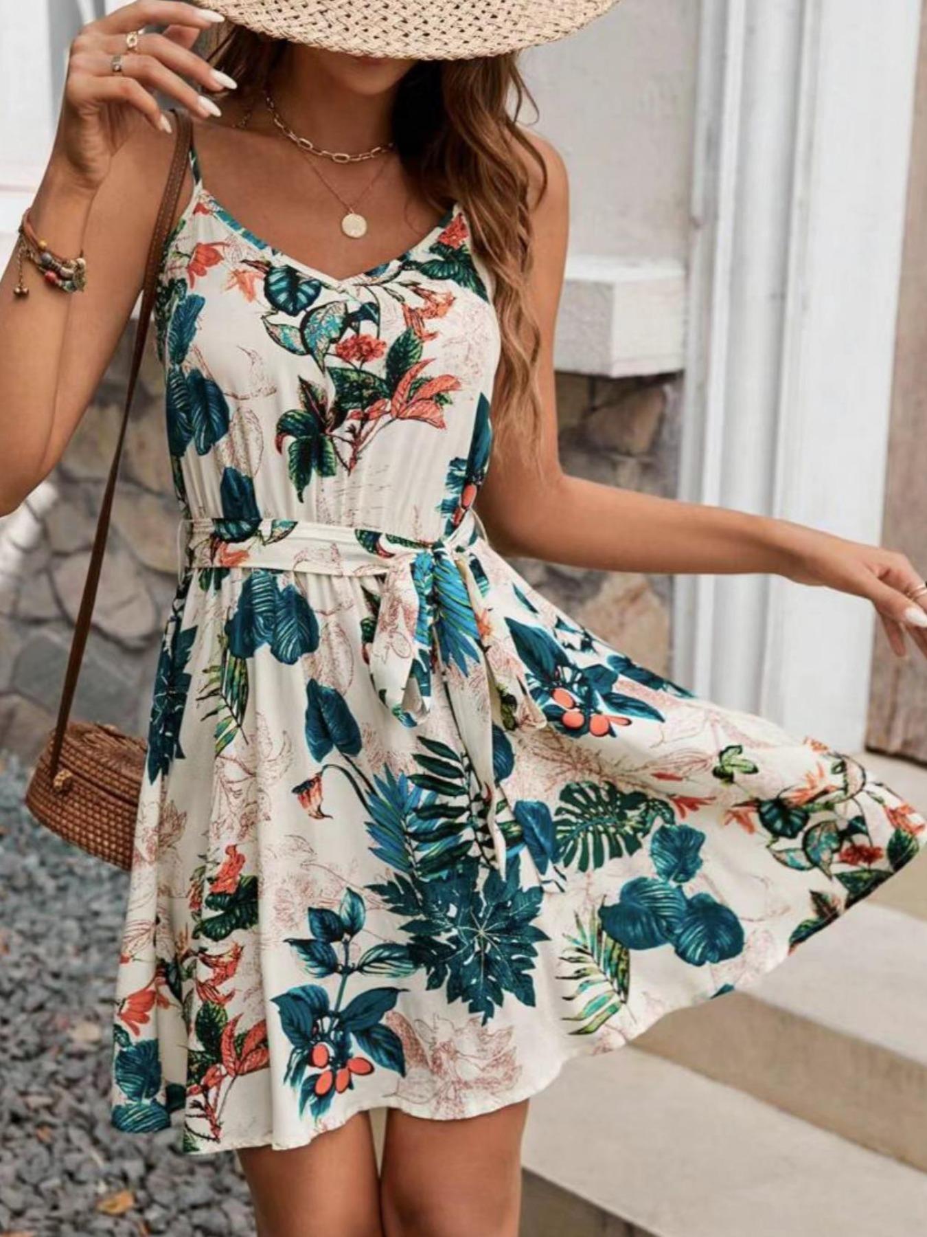 A Bohemian-Style Women's Belt  - French Vintage Floral Midi Dress ulasan dan harga